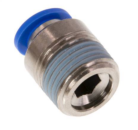 10mm x R1/2'' Push-in Fitting with Male Threads Brass/PA 66 NBR Inner Hexagon [2 Pieces]