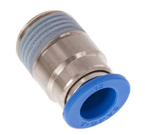 12mm x R1/2'' Push-in Fitting with Male Threads Brass/PA 66 NBR Inner Hexagon [2 Pieces]