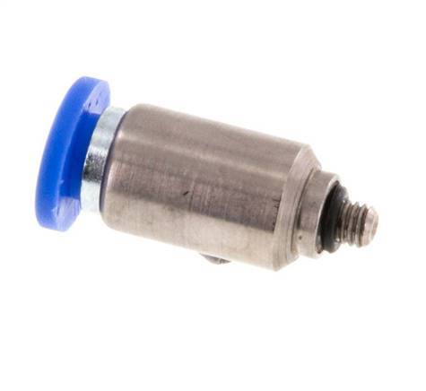 4mm x M 3 Push-in Fitting with Male Threads Brass/PA 66 NBR Inner Hexagon [5 Pieces]