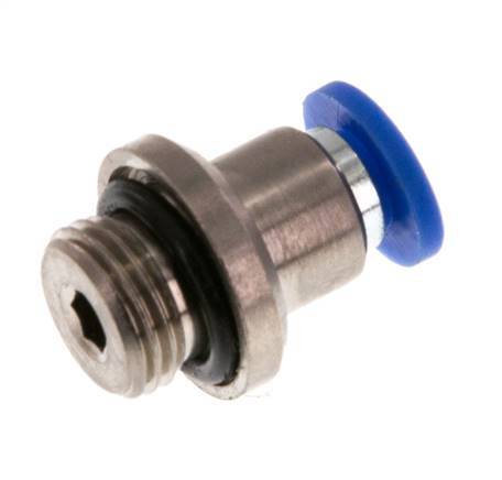 4mm x G1/8'' Push-in Fitting with Male Threads Brass/PA 66 NBR Inner Hexagon [5 Pieces]