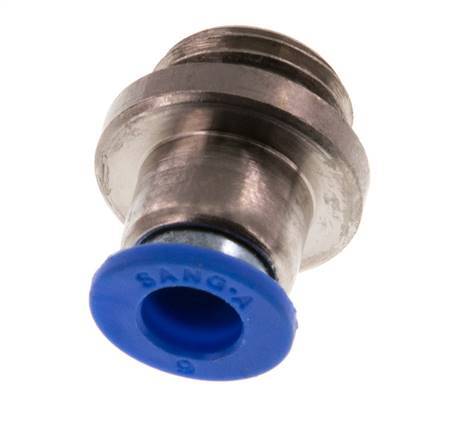 6mm x G1/4'' Push-in Fitting with Male Threads Brass/PA 66 NBR Inner Hexagon [5 Pieces]