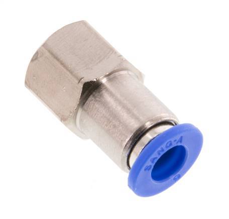 6mm x G1/8'' Push-in Fitting with Female Threads Brass/PA 66 NBR [2 Pieces]