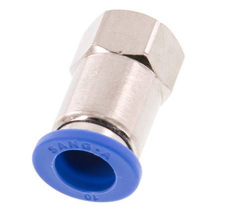 10mm x G1/8'' Push-in Fitting with Female Threads Brass/PA 66 NBR [2 Pieces]
