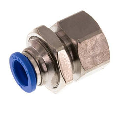 10mm x G1/4'' Push-in Fitting with Female Threads Brass/PA 66 NBR Bulkhead
