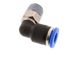 6mm x R1/8'' 90deg Elbow Push-in Fitting with Male Threads Brass/PA 66 NBR Short Sleeve Rotatable [2 Pieces]