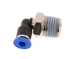 4mm x R1/4'' 90deg Elbow Push-in Fitting with Male Threads Brass/PA 66 NBR Short Sleeve Rotatable [2 Pieces]