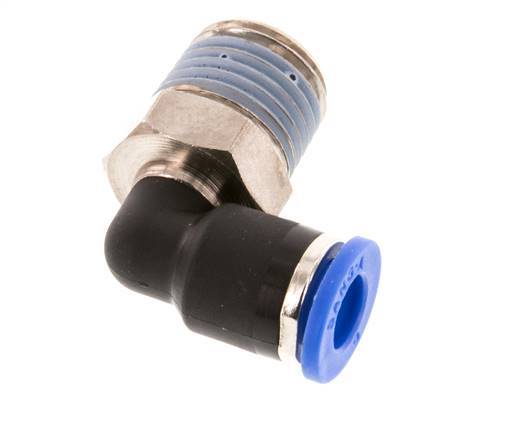 6mm x R1/4'' 90deg Elbow Push-in Fitting with Male Threads Brass/PA 66 NBR Short Sleeve Rotatable [2 Pieces]