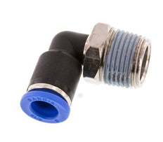 8mm x R3/8'' 90deg Elbow Push-in Fitting with Male Threads Brass/PA 66 NBR Short Sleeve Rotatable [2 Pieces]