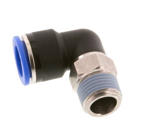 16mm x R1/2'' 90deg Elbow Push-in Fitting with Male Threads Brass/PA 66 NBR Short Sleeve Rotatable