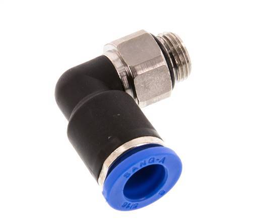 8mm x G1/8'' 90deg Elbow Push-in Fitting with Male Threads Brass/PA 66 NBR Short Sleeve Rotatable [2 Pieces]