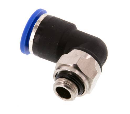 10mm x G1/8'' 90deg Elbow Push-in Fitting with Male Threads Brass/PA 66 NBR Short Sleeve Rotatable [2 Pieces]
