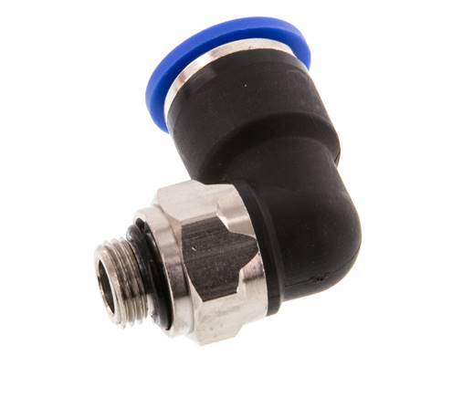10mm x G1/8'' 90deg Elbow Push-in Fitting with Male Threads Brass/PA 66 NBR Short Sleeve Rotatable [2 Pieces]