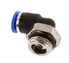 6mm x G1/4'' 90deg Elbow Push-in Fitting with Male Threads Brass/PA 66 NBR Short Sleeve Rotatable [2 Pieces]