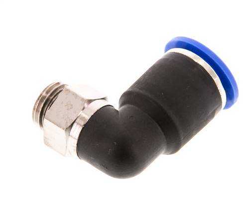 12mm x G1/4'' 90deg Elbow Push-in Fitting with Male Threads Brass/PA 66 NBR Short Sleeve Rotatable [2 Pieces]