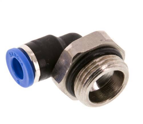 6mm x G3/8'' 90deg Elbow Push-in Fitting with Male Threads Brass/PA 66 NBR Short Sleeve Rotatable [2 Pieces]