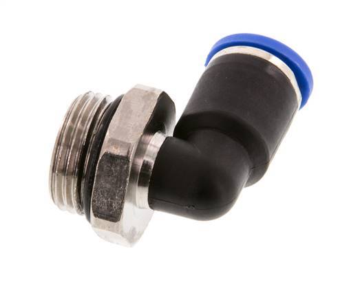 8mm x G3/8'' 90deg Elbow Push-in Fitting with Male Threads Brass/PA 66 NBR Short Sleeve Rotatable [2 Pieces]