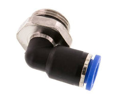 8mm x G3/8'' 90deg Elbow Push-in Fitting with Male Threads Brass/PA 66 NBR Short Sleeve Rotatable [2 Pieces]