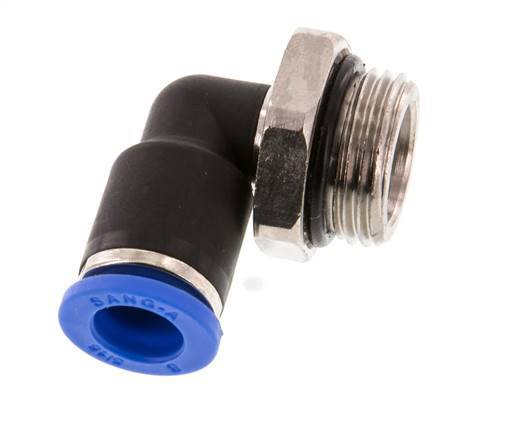 8mm x G3/8'' 90deg Elbow Push-in Fitting with Male Threads Brass/PA 66 NBR Short Sleeve Rotatable [2 Pieces]