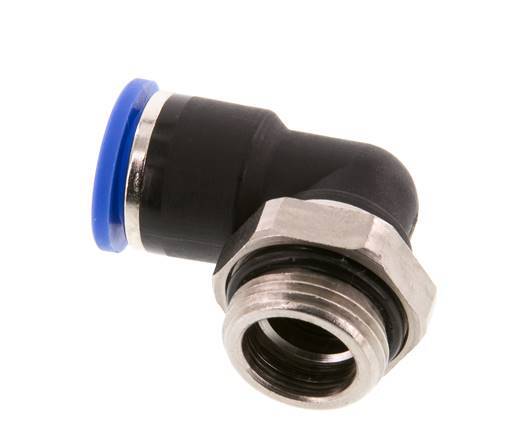 10mm x G3/8'' 90deg Elbow Push-in Fitting with Male Threads Brass/PA 66 NBR Short Sleeve Rotatable [2 Pieces]