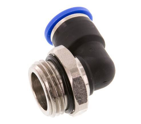 10mm x G1/2'' 90deg Elbow Push-in Fitting with Male Threads Brass/PA 66 NBR Short Sleeve Rotatable [2 Pieces]
