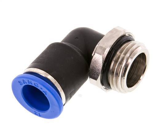 12mm x G1/2'' 90deg Elbow Push-in Fitting with Male Threads Brass/PA 66 NBR Short Sleeve Rotatable [2 Pieces]