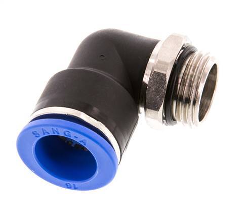 16mm x G1/2'' 90deg Elbow Push-in Fitting with Male Threads Brass/PA 66 NBR Short Sleeve Rotatable
