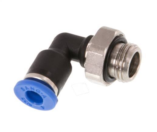 4mm x G1/8'' 90deg Elbow Push-in Fitting with Male Threads Brass/PA 66 NBR Rotatable [2 Pieces]
