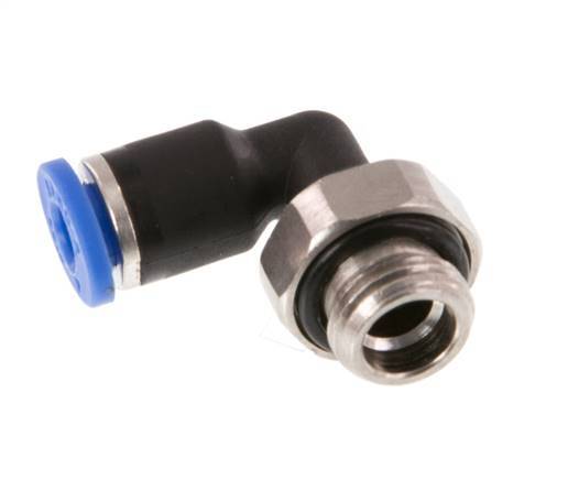 4mm x G1/8'' 90deg Elbow Push-in Fitting with Male Threads Brass/PA 66 NBR Rotatable [2 Pieces]