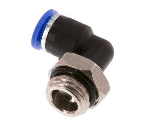 6mm x G1/4'' 90deg Elbow Push-in Fitting with Male Threads Brass/PA 66 NBR Rotatable [2 Pieces]