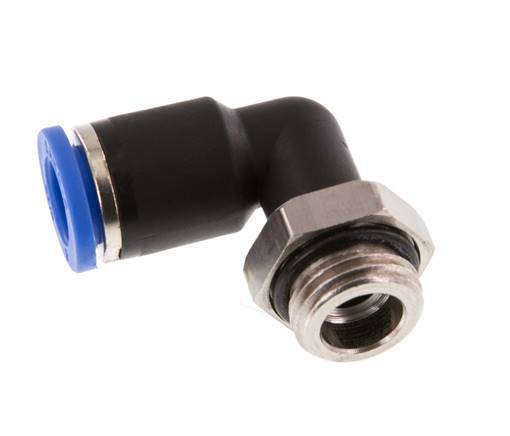 8mm x G1/4'' 90deg Elbow Push-in Fitting with Male Threads Brass/PA 66 NBR Rotatable [2 Pieces]