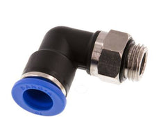 10mm x G1/4'' 90deg Elbow Push-in Fitting with Male Threads Brass/PA 66 NBR Rotatable [2 Pieces]
