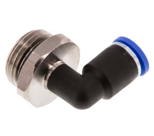 8mm x G1/2'' 90deg Elbow Push-in Fitting with Male Threads Brass/PA 66 NBR Rotatable [2 Pieces]
