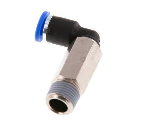 4mm x R1/8'' 90deg Elbow Push-in Fitting with Male Threads Brass/PA 66 NBR Long Sleeve Rotatable [2 Pieces]