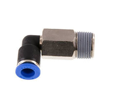 8mm x R3/8'' 90deg Elbow Push-in Fitting with Male Threads Brass/PA 66 NBR Long Sleeve Rotatable [2 Pieces]