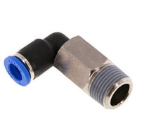 8mm x R3/8'' 90deg Elbow Push-in Fitting with Male Threads Brass/PA 66 NBR Long Sleeve Rotatable [2 Pieces]