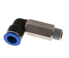 14mm x R3/8'' 90deg Elbow Push-in Fitting with Male Threads Brass/PA 66 NBR Long Sleeve Rotatable