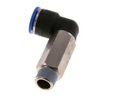 14mm x R3/8'' 90deg Elbow Push-in Fitting with Male Threads Brass/PA 66 NBR Long Sleeve Rotatable