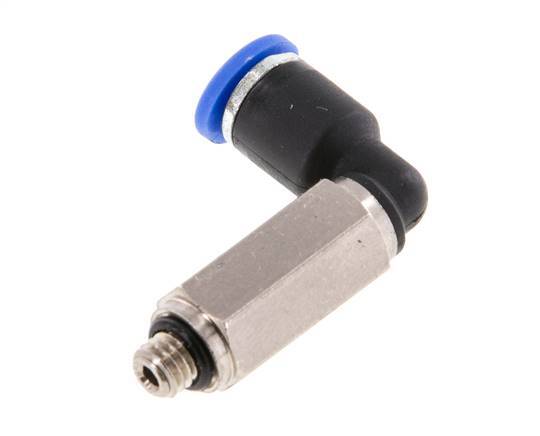 3mm x M 5 90deg Elbow Push-in Fitting with Male Threads Brass/PA 66 NBR Long Sleeve Rotatable [2 Pieces]