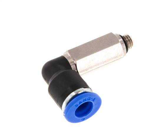 6mm x M 5 90deg Elbow Push-in Fitting with Male Threads Brass/PA 66 NBR Long Sleeve Rotatable [2 Pieces]