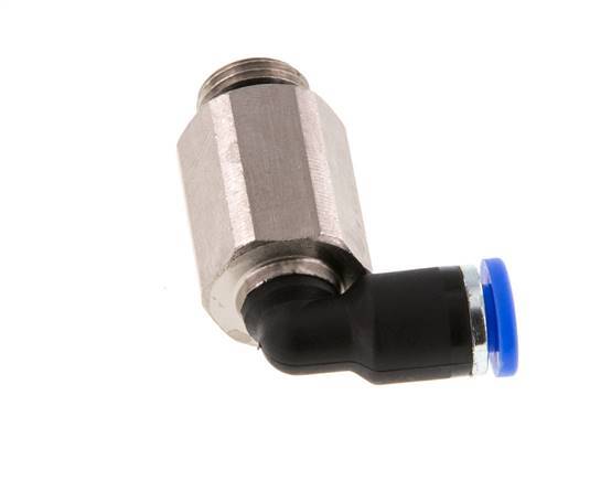 4mm x G1/8'' 90deg Elbow Push-in Fitting with Male Threads Brass/PA 66 NBR Long Sleeve Rotatable [2 Pieces]