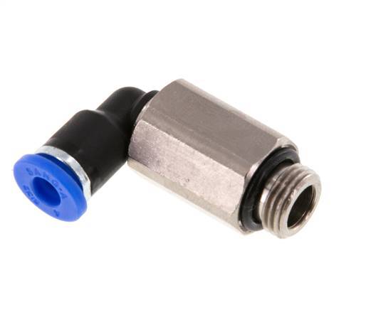 4mm x G1/8'' 90deg Elbow Push-in Fitting with Male Threads Brass/PA 66 NBR Long Sleeve Rotatable [2 Pieces]