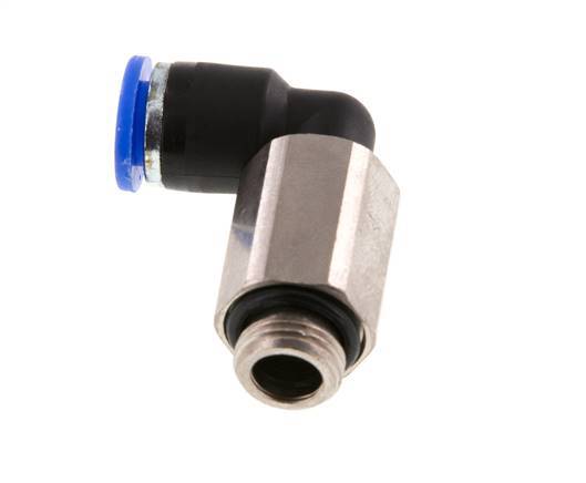 6mm x G1/8'' 90deg Elbow Push-in Fitting with Male Threads Brass/PA 66 NBR Long Sleeve Rotatable [2 Pieces]