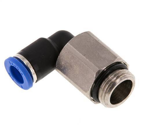 8mm x G3/8'' 90deg Elbow Push-in Fitting with Male Threads Brass/PA 66 NBR Long Sleeve Rotatable [2 Pieces]