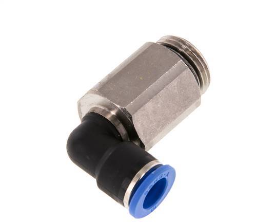 10mm x G1/2'' 90deg Elbow Push-in Fitting with Male Threads Brass/PA 66 NBR Long Sleeve Rotatable