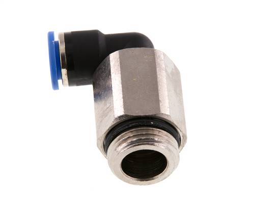 10mm x G1/2'' 90deg Elbow Push-in Fitting with Male Threads Brass/PA 66 NBR Long Sleeve Rotatable