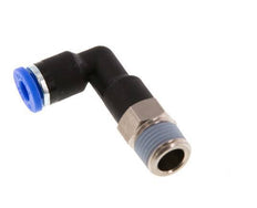 4mm x R1/8'' 90deg Elbow Push-in Fitting with Male Threads Brass/PA 66 NBR Long Body Rotatable [5 Pieces]