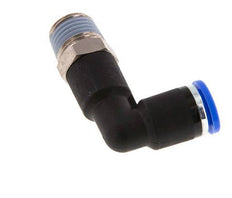 8mm x R1/4'' 90deg Elbow Push-in Fitting with Male Threads Brass/PA 66 NBR Long Body Rotatable [2 Pieces]