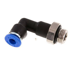 4mm x G1/8'' 90deg Elbow Push-in Fitting with Male Threads Brass/PA 66 NBR Long Body Rotatable [5 Pieces]