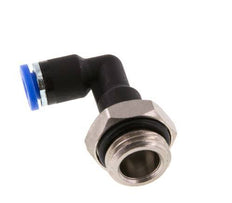 4mm x G1/4'' 90deg Elbow Push-in Fitting with Male Threads Brass/PA 66 NBR Long Body Rotatable [2 Pieces]