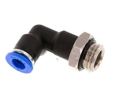6mm x G1/4'' 90deg Elbow Push-in Fitting with Male Threads Brass/PA 66 NBR Long Body Rotatable [5 Pieces]